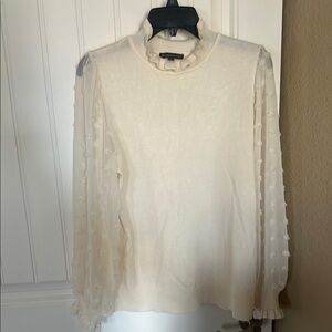 Elegant Cream Ruffled Women's Top